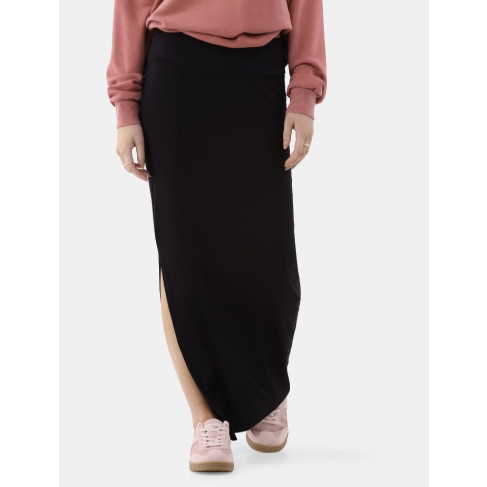 No Boundaries Women's Size XXL (20) Ribbed Knit Maxi Skirt Black Soot NWT